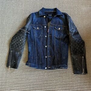 DSquared2 Jean and quilted leather moto jacket size 50- m/s